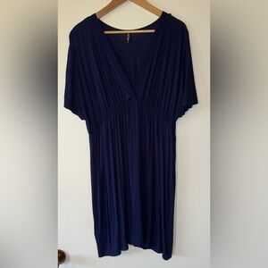 Lock & Love Navy V-Neck Dress